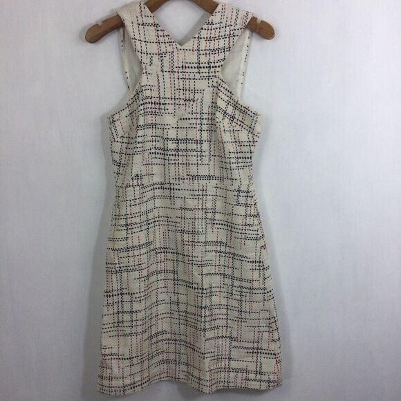 Banana Republic Cream Ivory Italian Tweed Cross Front Dress Crea Red Size 10 NWT - Picture 12 of 12